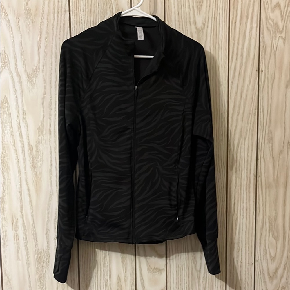 RBX Black Bomber Jacket with Textured Knit and Zip-Up Design